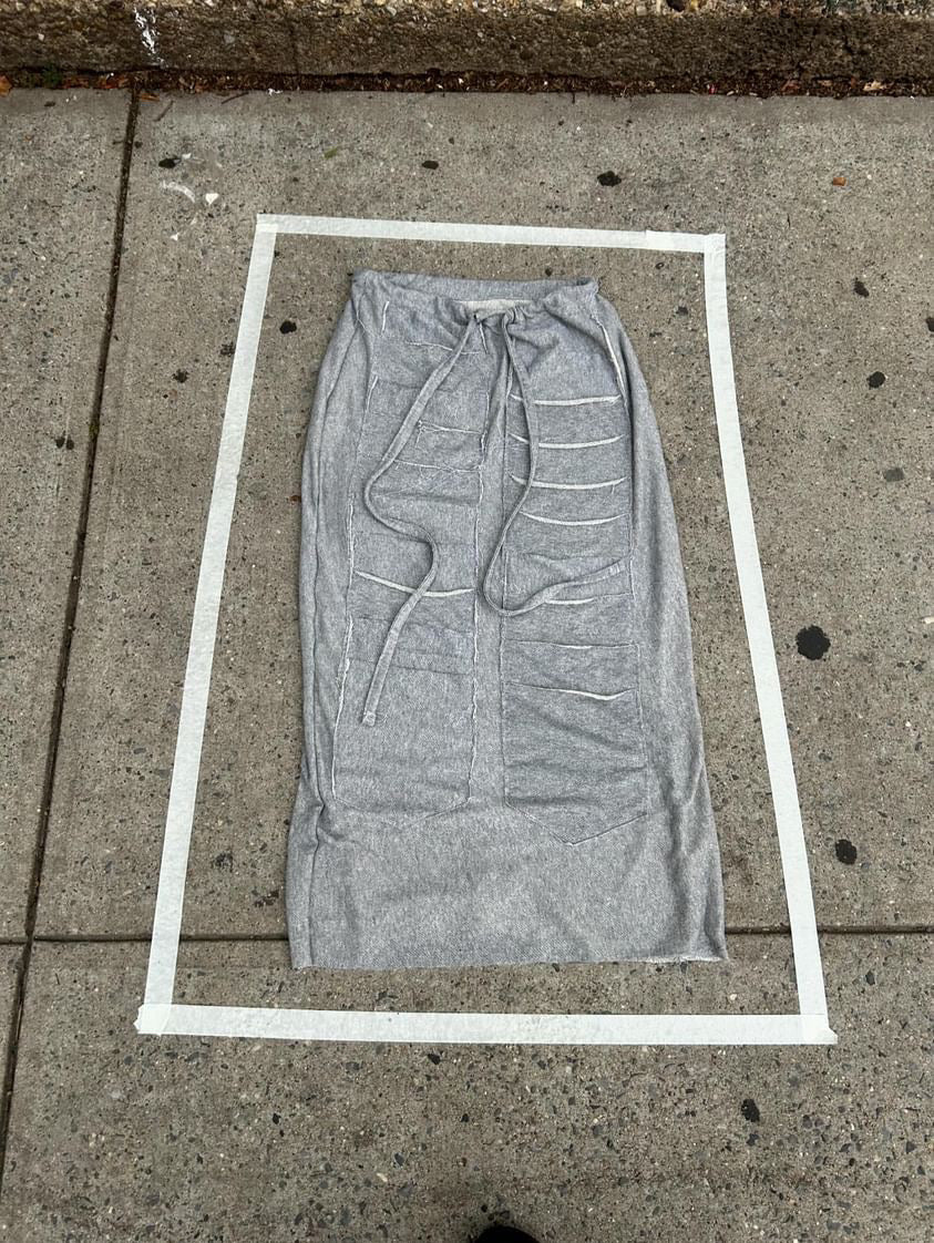 Grey French Terry Maxi Skirt