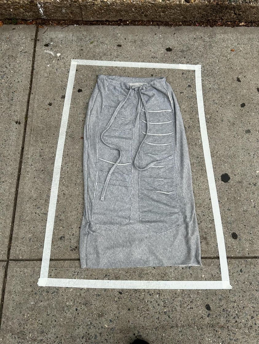 Grey French Terry Maxi Skirt